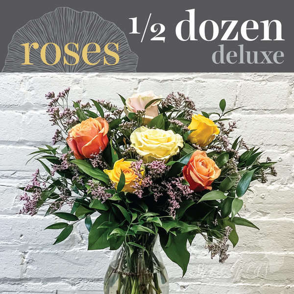 Assorted Roses - Half Dozen (Deluxe)