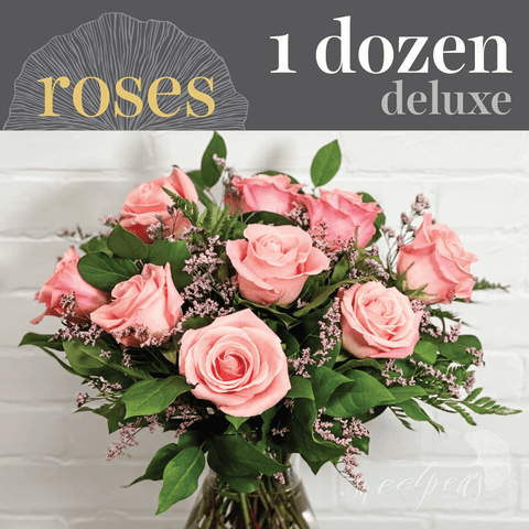 Pink Roses - Dozen (Deluxe)