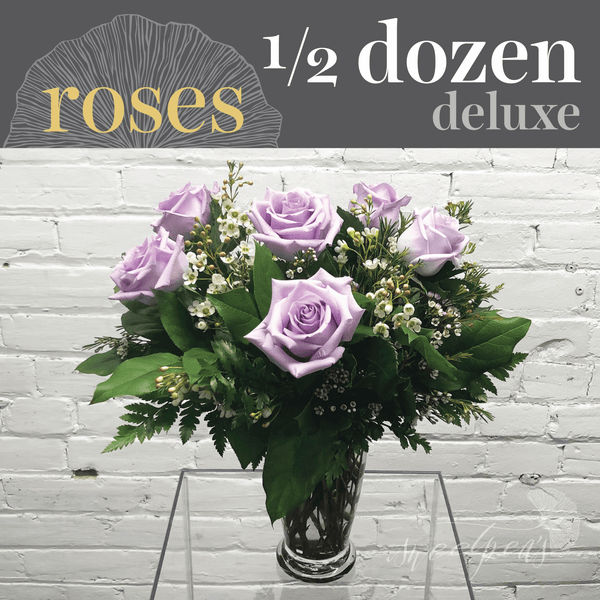 Purple Roses - Half Dozen (Deluxe)
