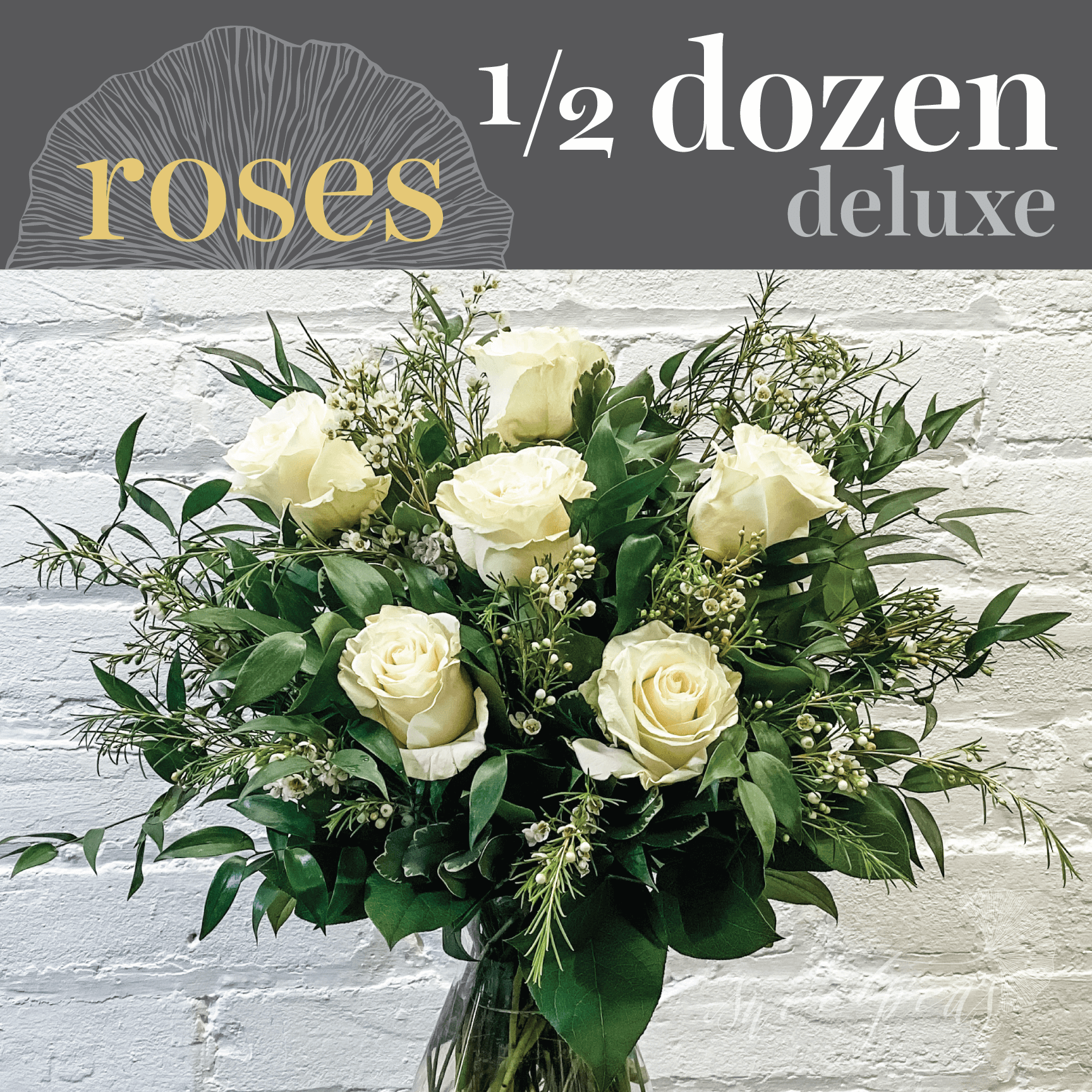 White Roses - Half Dozen (Deluxe)