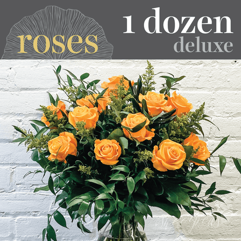 Orange Roses - Dozen (Deluxe)