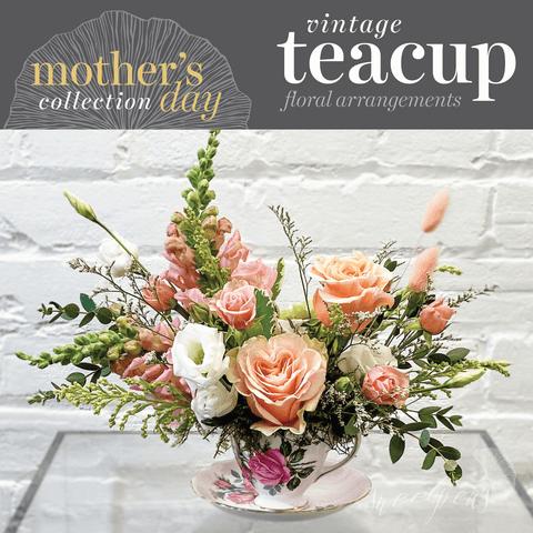 Mother's Day - Vintage Teacup Floral Arrangement