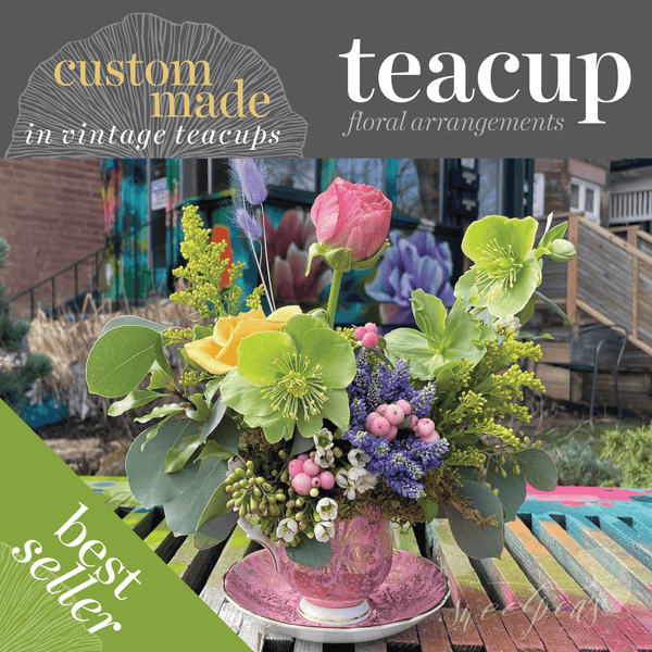 Vintage Teacup Floral Arrangement
